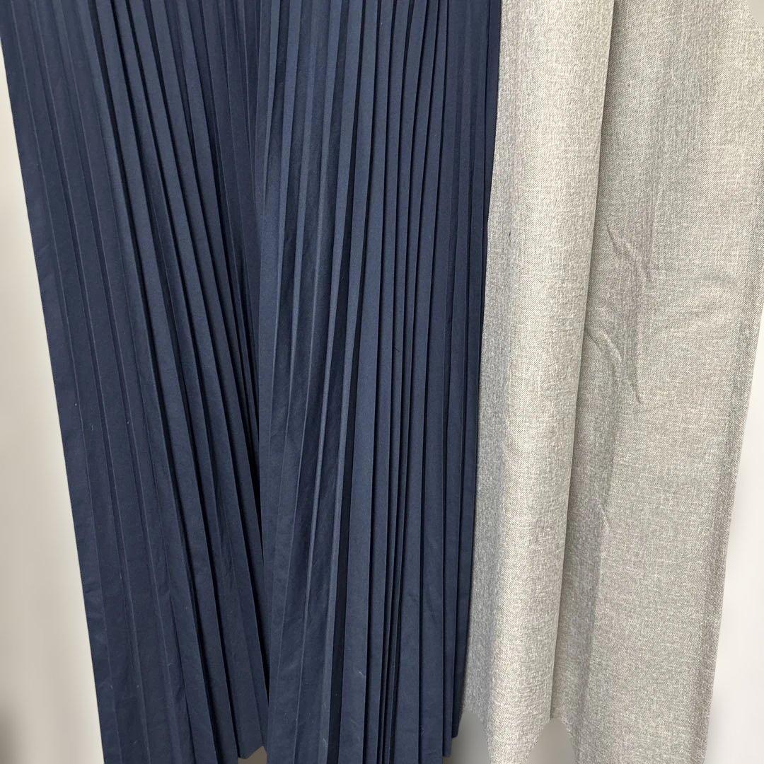 ミズイロインド⭐︎ネイビー 半袖 プリーツ ワンピース