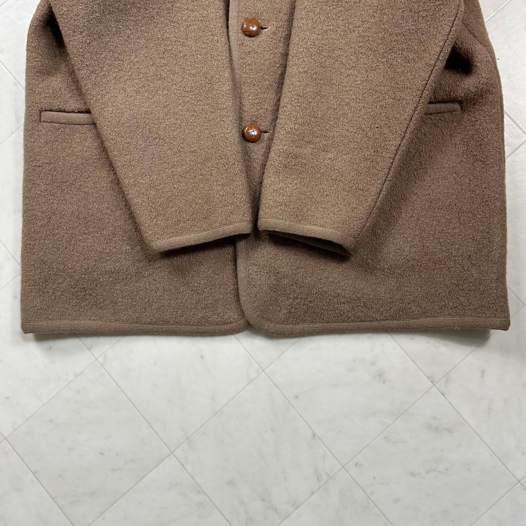 papas パパス【XL相当】ウールハーフコート ベージュ 胡桃ボタン