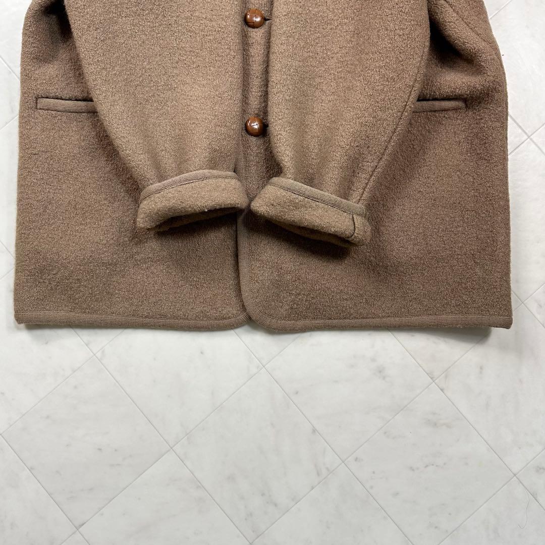 papas パパス【XL相当】ウールハーフコート ベージュ 胡桃ボタン