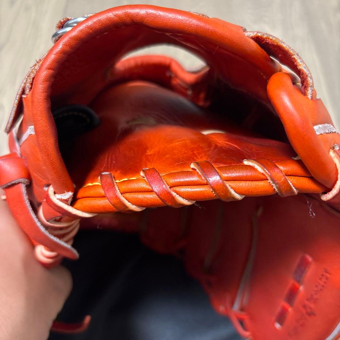 Mizuno Pro 左投げ軟式グローブ 赤 収納袋付き