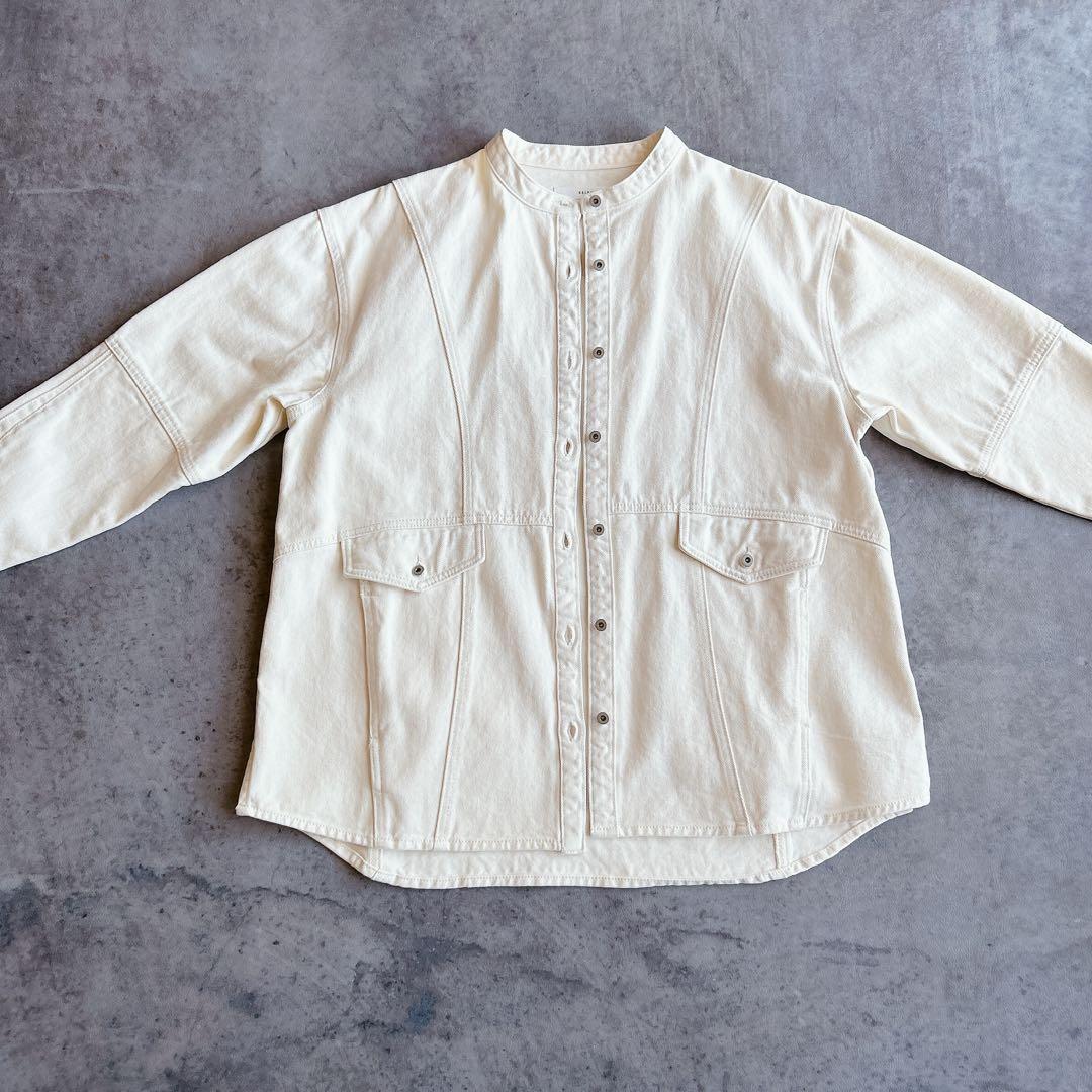 kelen ⿻ ケレン デニム シャツ ジャケット “SAUN” Gジャン 白