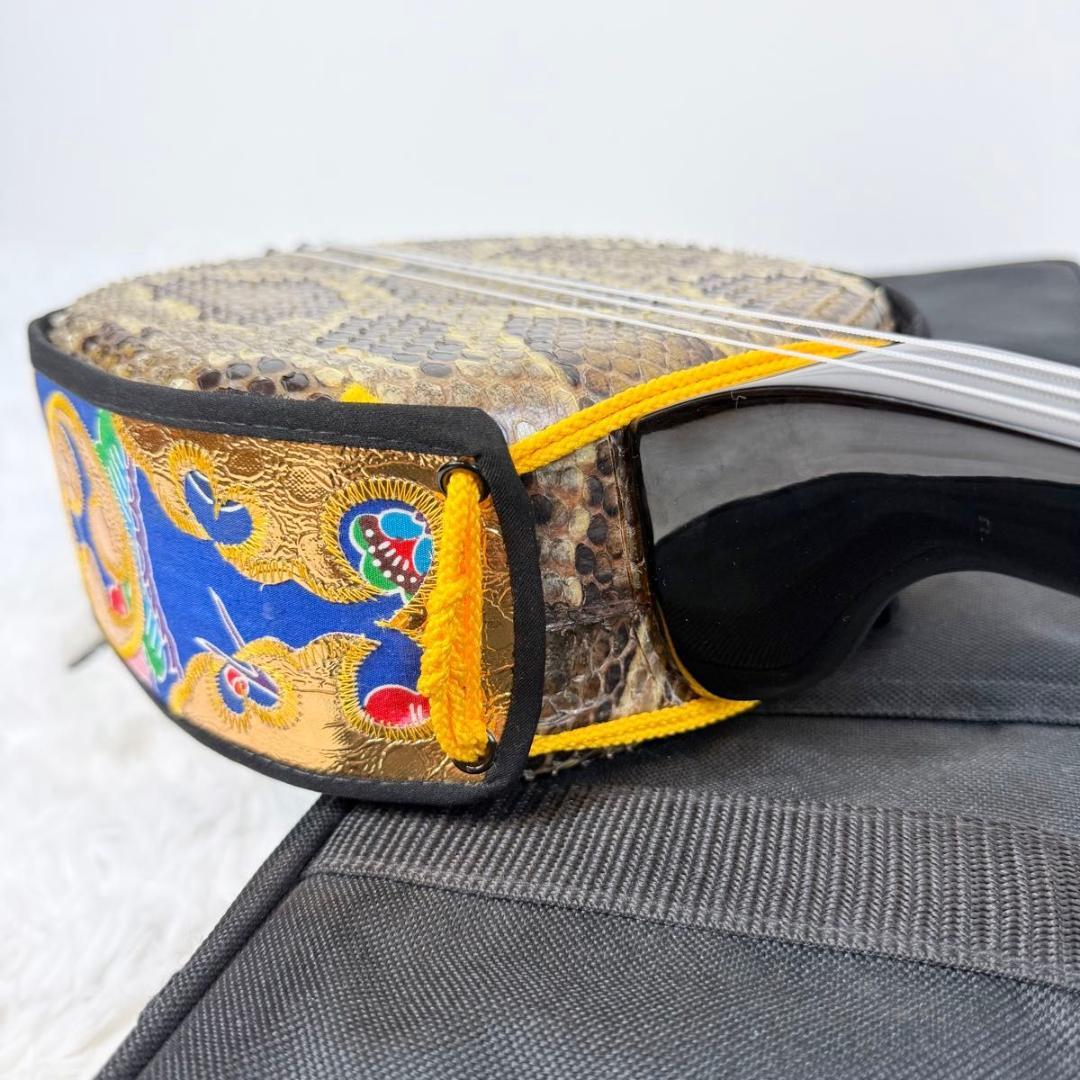 【強化張り】三線 本皮 本革 蛇皮 蛇革 沖縄 三味線 琉球 17-2