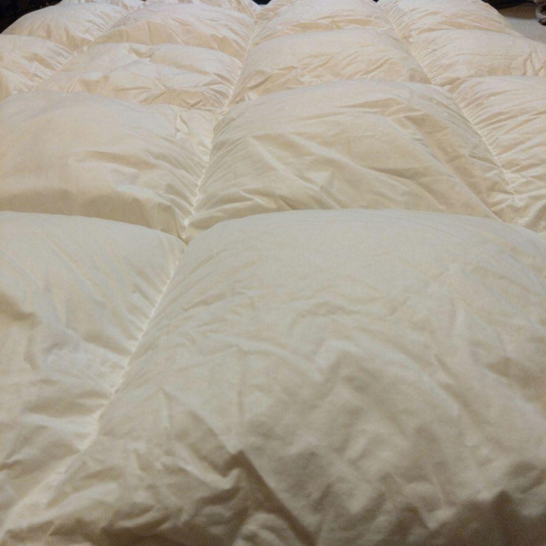 羽毛布団シングル　ダウン93%フェザー7% ペアの枕カバーと保管用袋3点セット