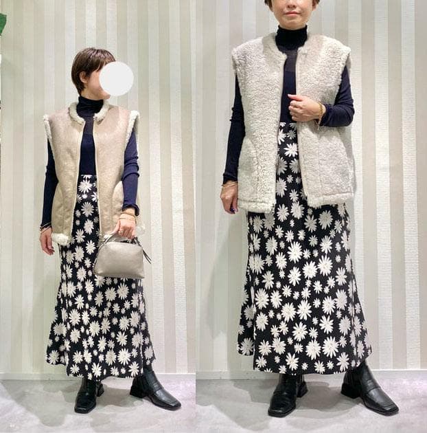 美品 トゥモローランド マカフィー 3万円 リバーシブル ジレ ムートン風