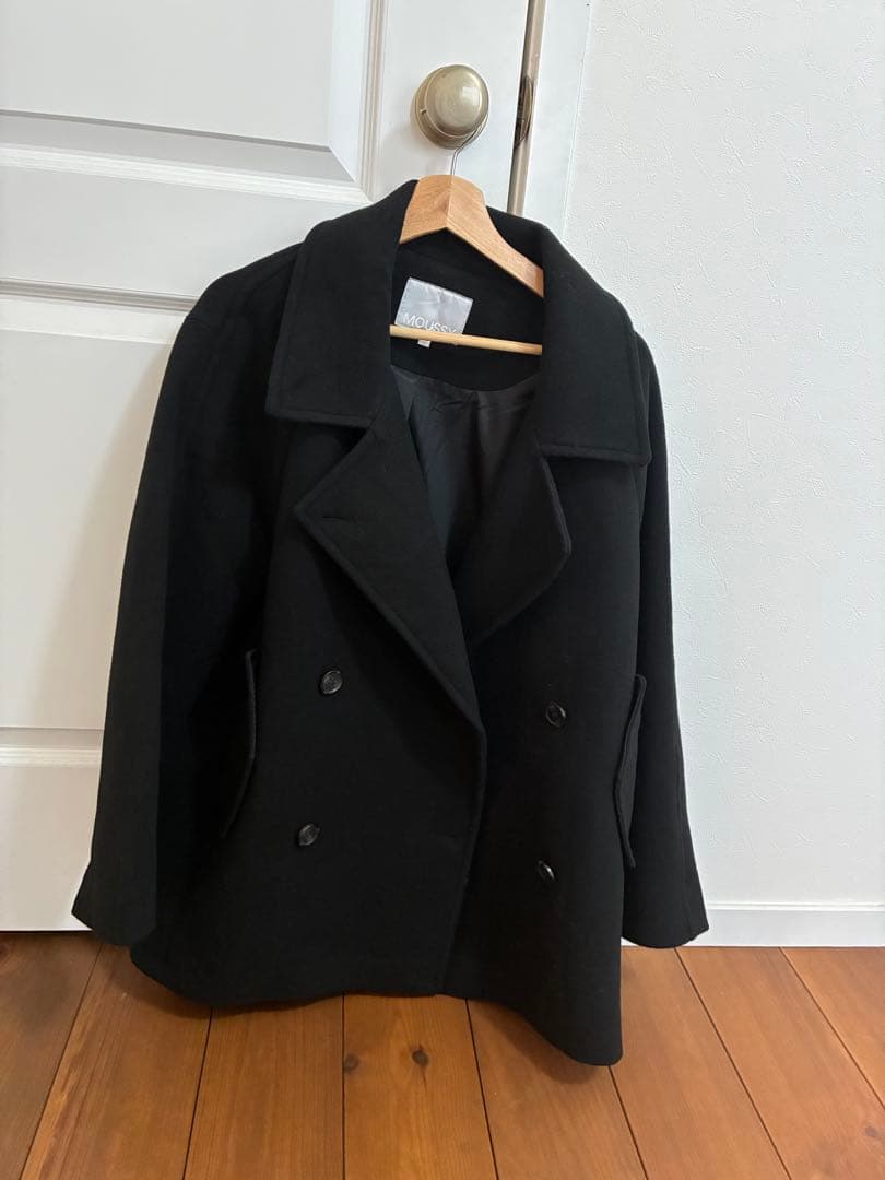moussy マウジー　ダブルブレストミディコート　ブラック　新品未使用