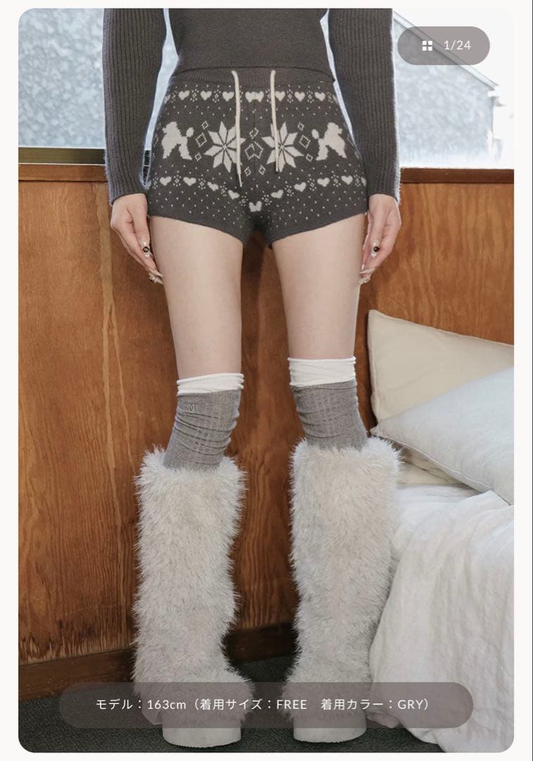 darich ダーリッチノルディックニットショートパンツgry