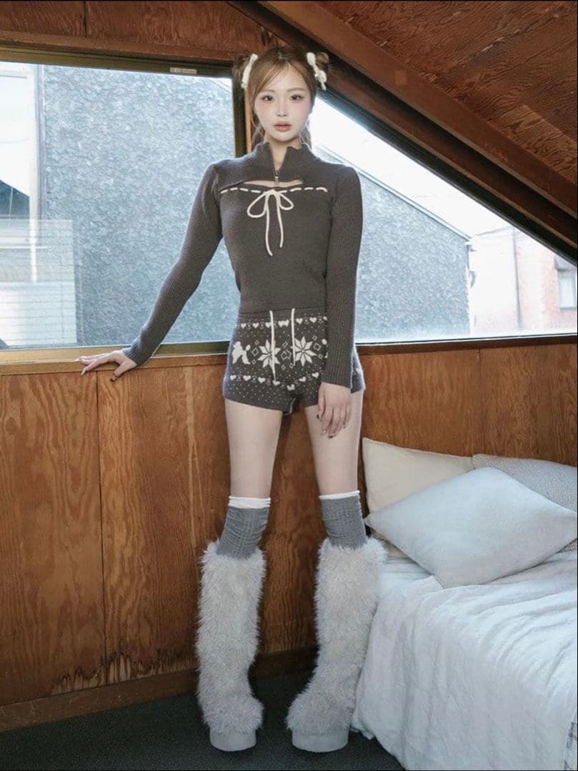 darich ダーリッチノルディックニットショートパンツgry