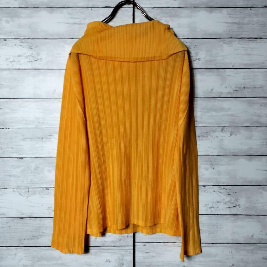 プリーツプリーズ イッセイミヤケ タートルネック 長袖カットソー オレンジ