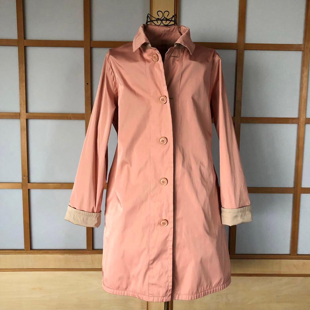 新品　ピノーレ　ステンカラー　リバーシブル　ハーフ　コート　バイカラー　L