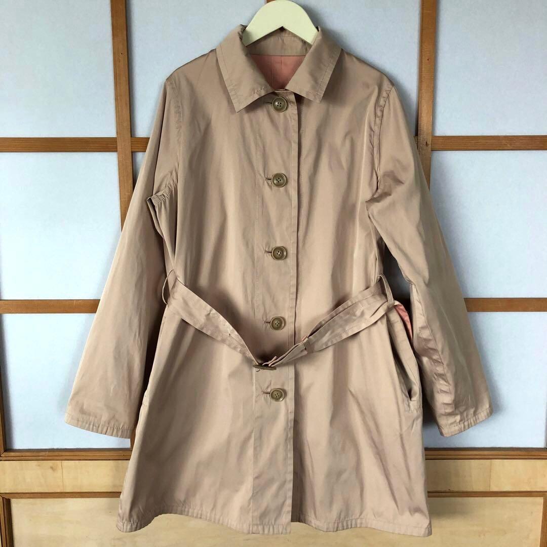 新品　ピノーレ　ステンカラー　リバーシブル　ハーフ　コート　バイカラー　L