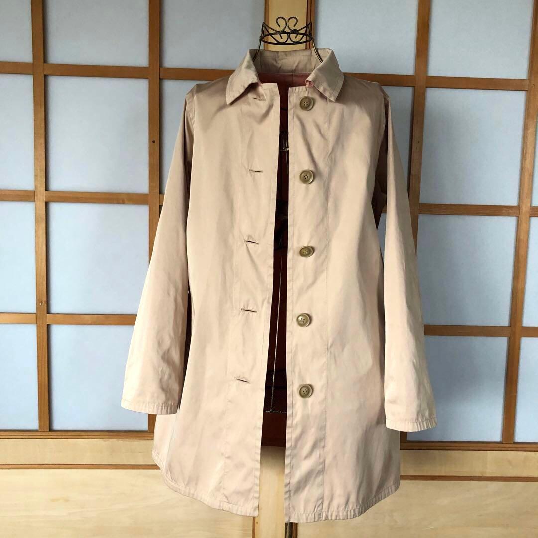 新品　ピノーレ　ステンカラー　リバーシブル　ハーフ　コート　バイカラー　L