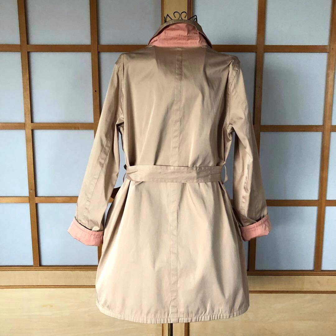 新品　ピノーレ　ステンカラー　リバーシブル　ハーフ　コート　バイカラー　L