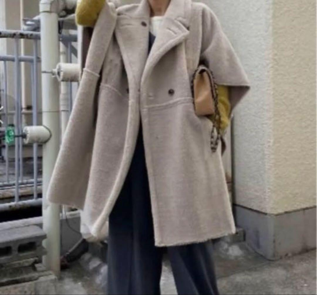 [お値下げ] AMERI アメリ リバーシブル ボア ポンチョ ケープコート