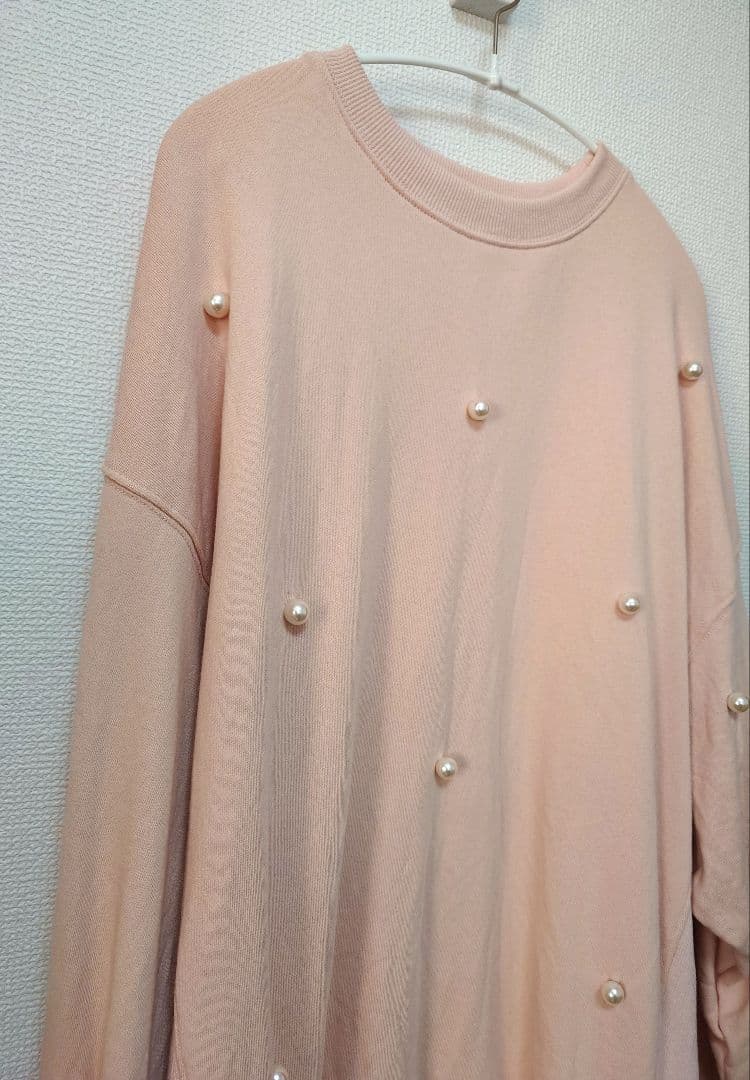 未使用品☆marryme☆パール装飾トレーナー☆ピンク