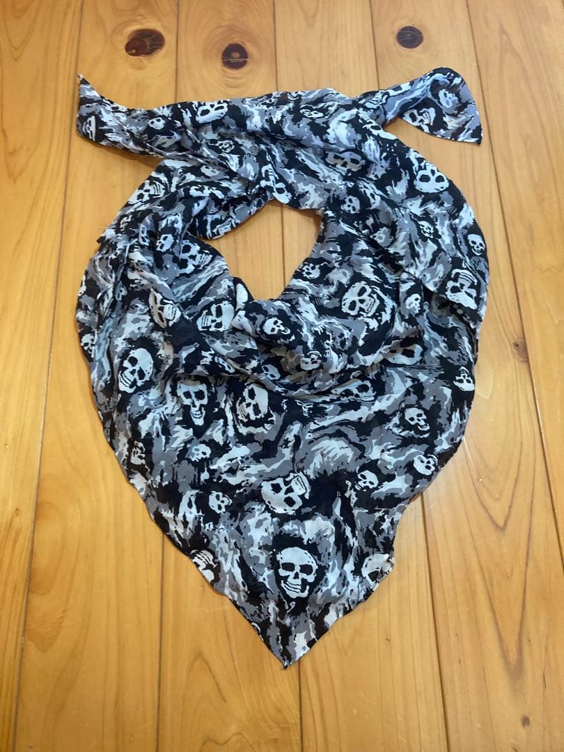 【極美品】ナンバーナインnumbernineドクロスカルストールバンダナスカーフ