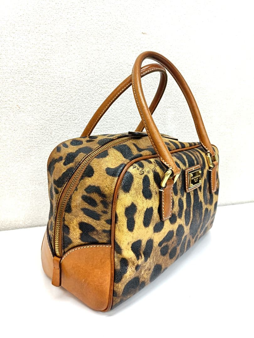 ドルチェ&ガッバーナ ヒョウ柄 ハンドバッグ ミニボストン オールレザー