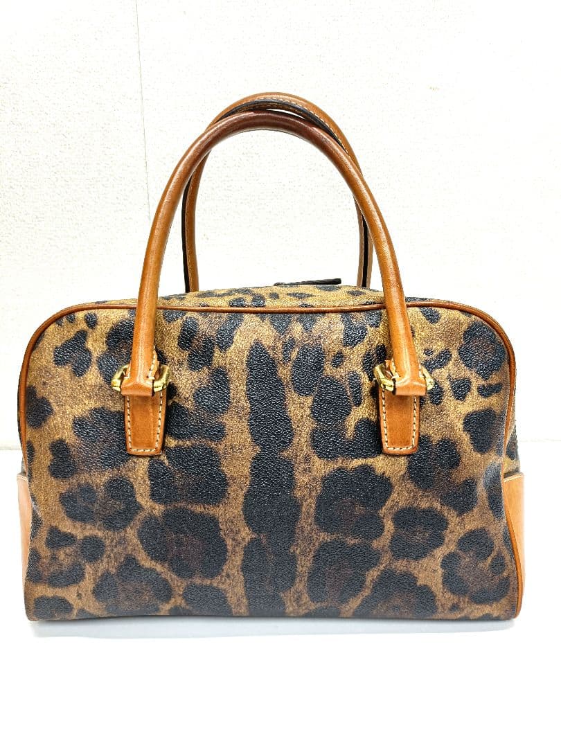 ドルチェ&ガッバーナ ヒョウ柄 ハンドバッグ ミニボストン オールレザー