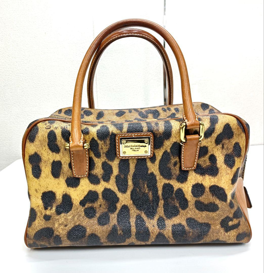 ドルチェ&ガッバーナ ヒョウ柄 ハンドバッグ ミニボストン オールレザー