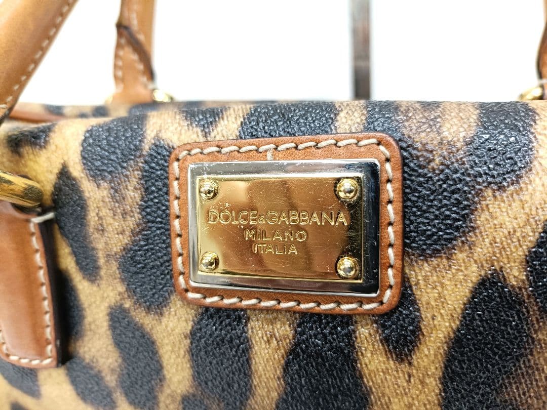 ドルチェ&ガッバーナ ヒョウ柄 ハンドバッグ ミニボストン オールレザー