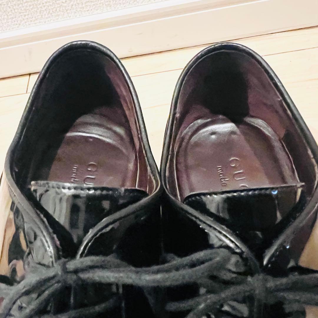 【使用回数少】GUCCI グッチ ドレスシューズ エナメル ブラック 結婚式