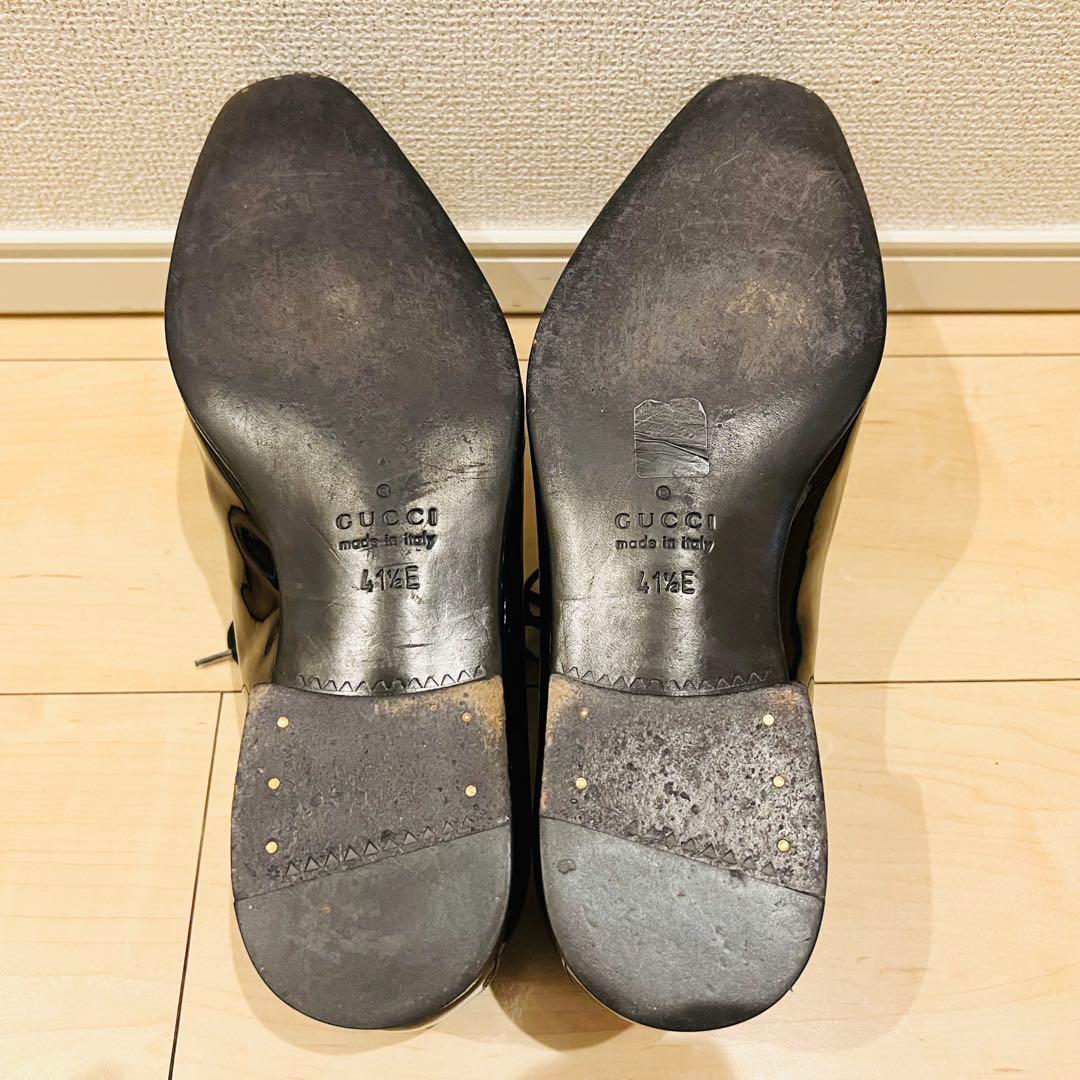 【使用回数少】GUCCI グッチ ドレスシューズ エナメル ブラック 結婚式