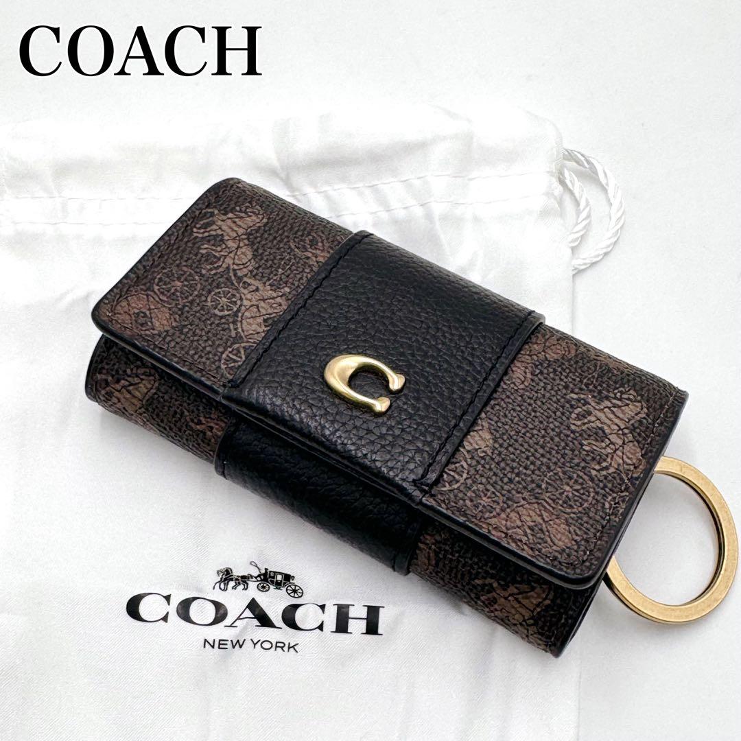 新品級✨ COACH　6連　キーリング　ホースアンドキャリッジ　キーケース