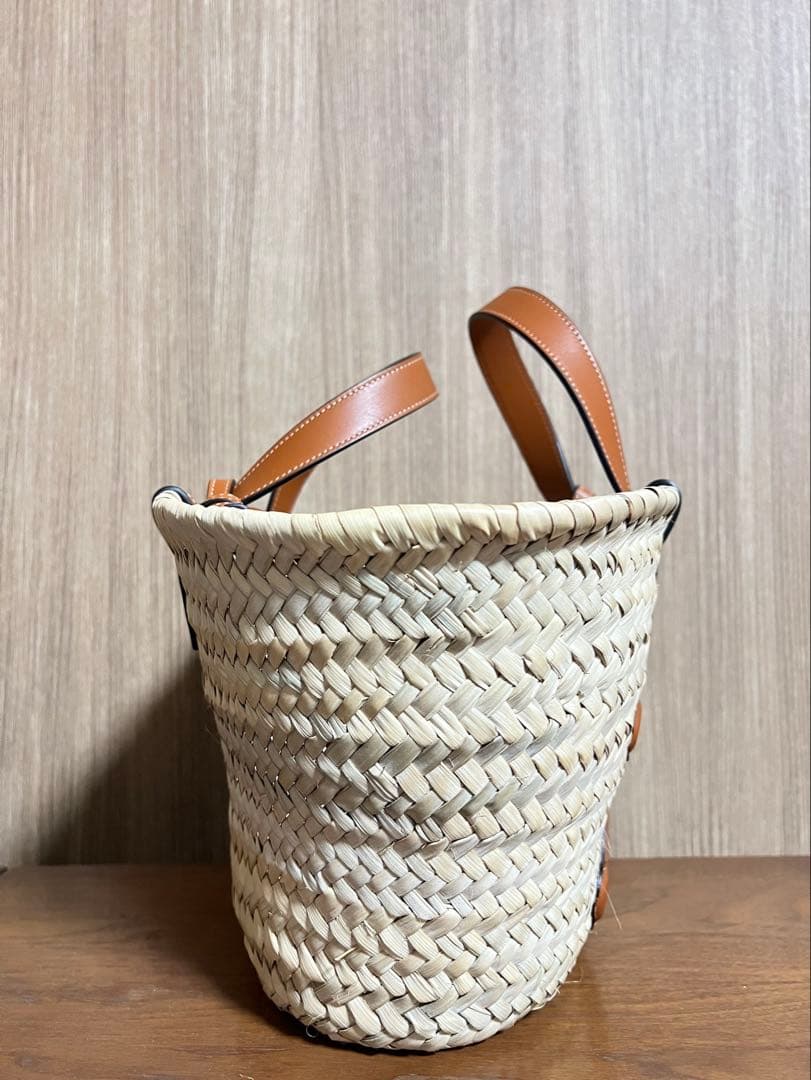 CELINE クラシック パニエ / ラフィア ＆ カーフスキン