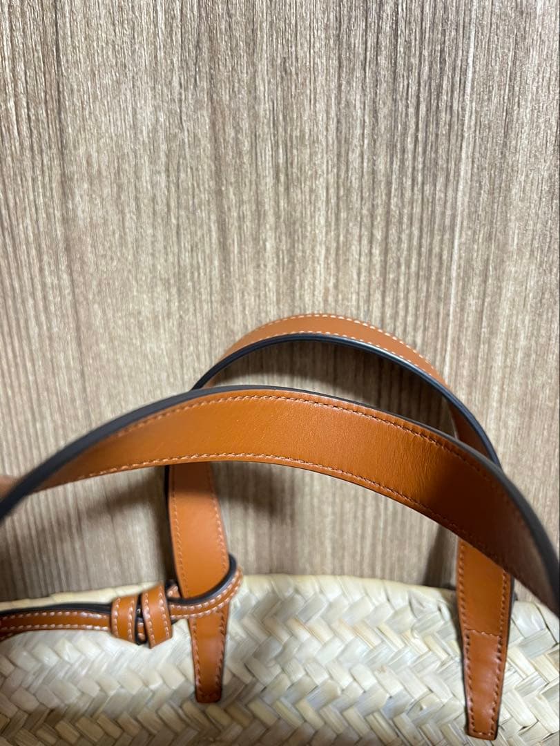 CELINE クラシック パニエ / ラフィア ＆ カーフスキン