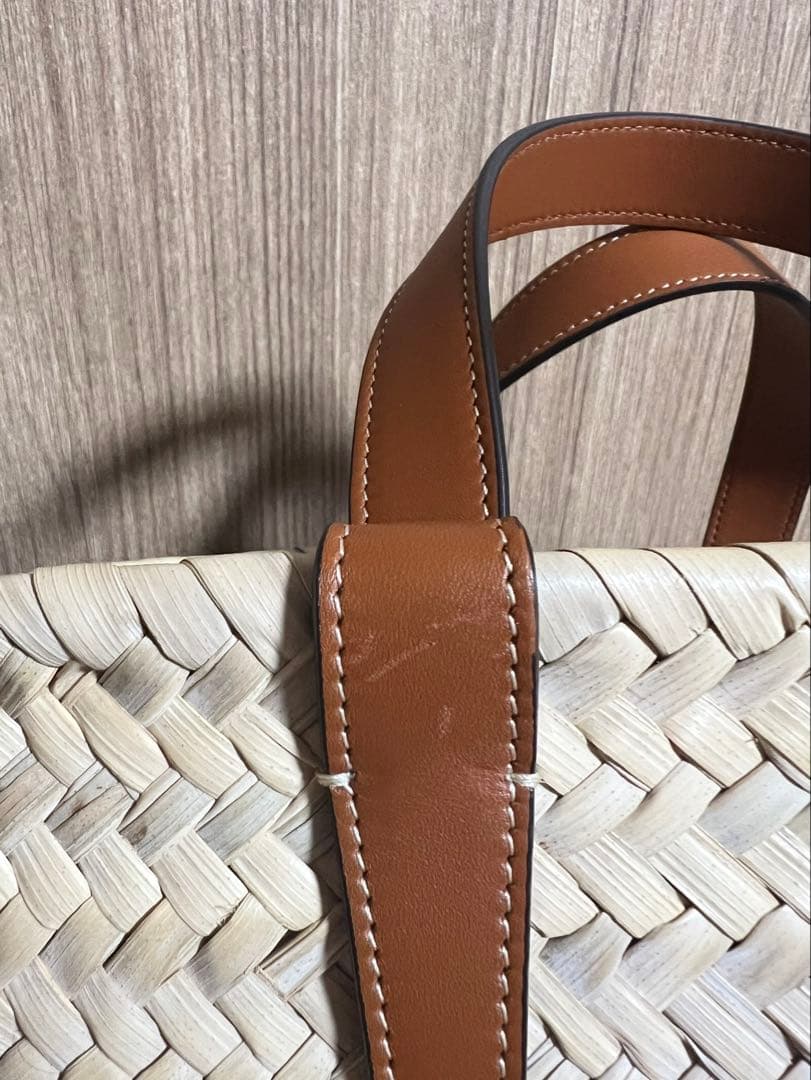 CELINE クラシック パニエ / ラフィア ＆ カーフスキン