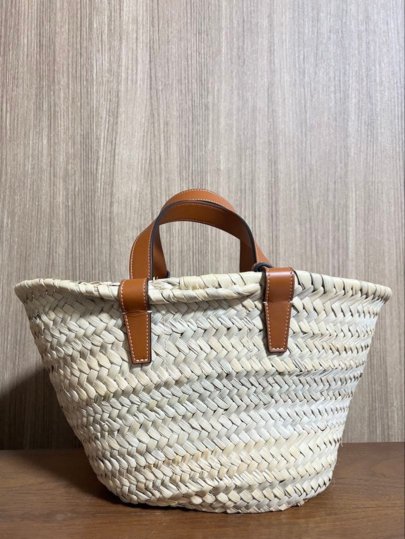 CELINE クラシック パニエ / ラフィア ＆ カーフスキン