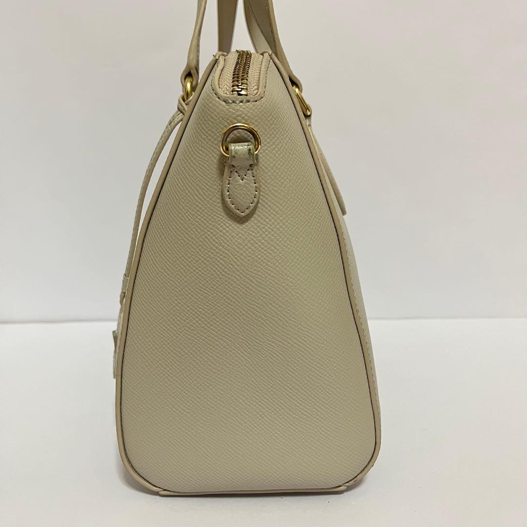 美品✨フルラ　ミネルヴァ　2way ショルダーバッグ　通勤通学　レザー　グレー