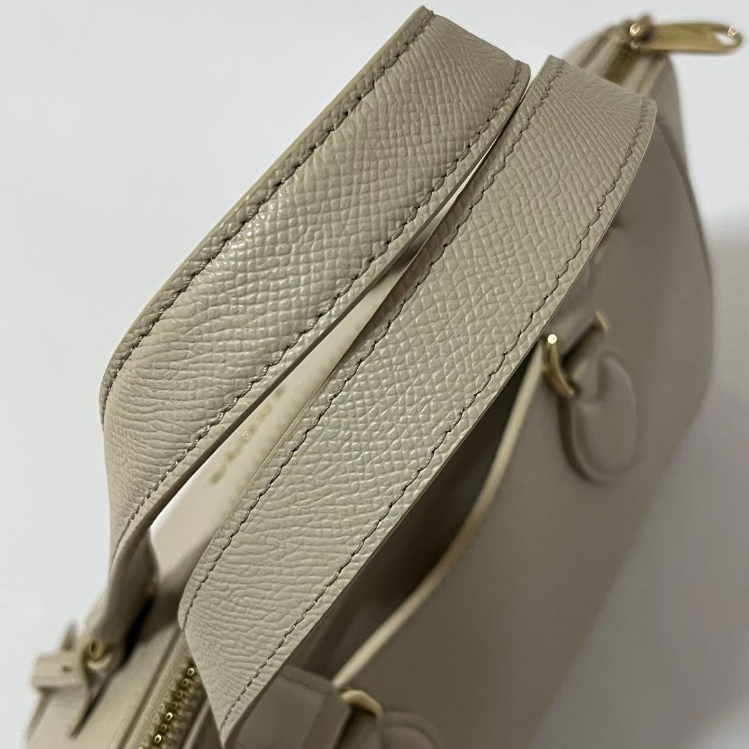 美品✨フルラ　ミネルヴァ　2way ショルダーバッグ　通勤通学　レザー　グレー