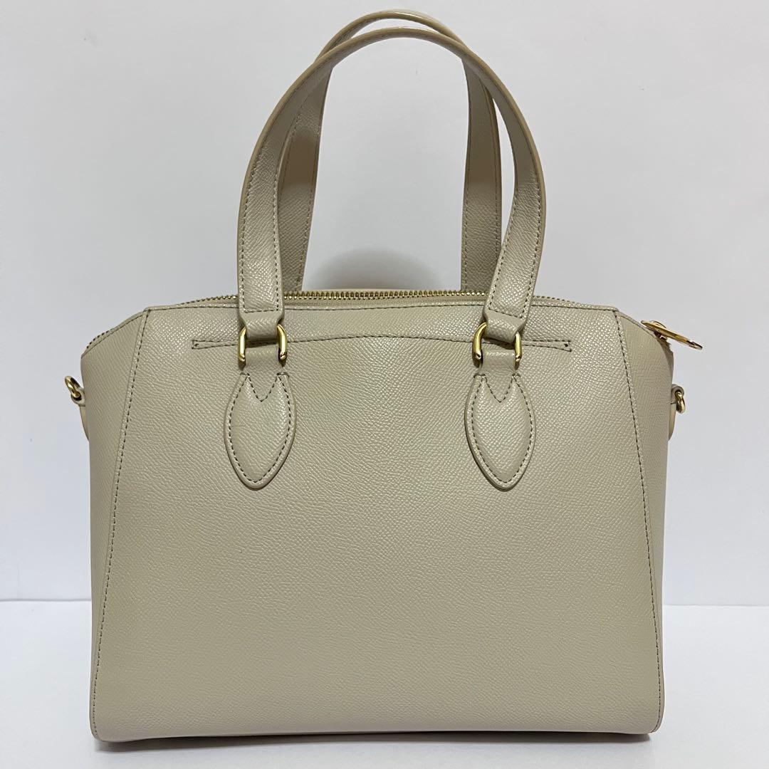 美品✨フルラ　ミネルヴァ　2way ショルダーバッグ　通勤通学　レザー　グレー