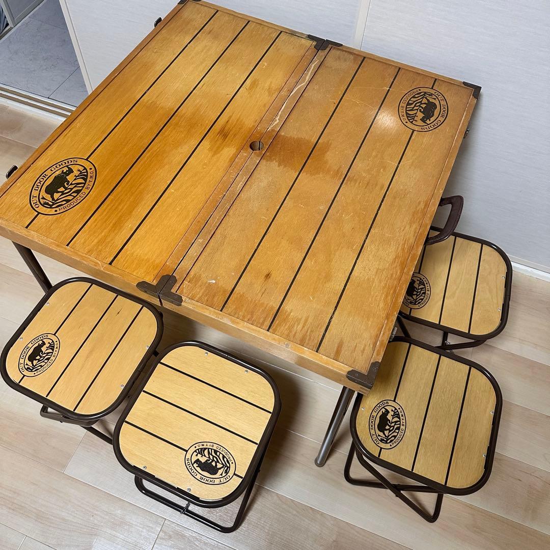ウッドピクニックテーブル キャンプ キャンプテーブル ビンテージ テーブルセット