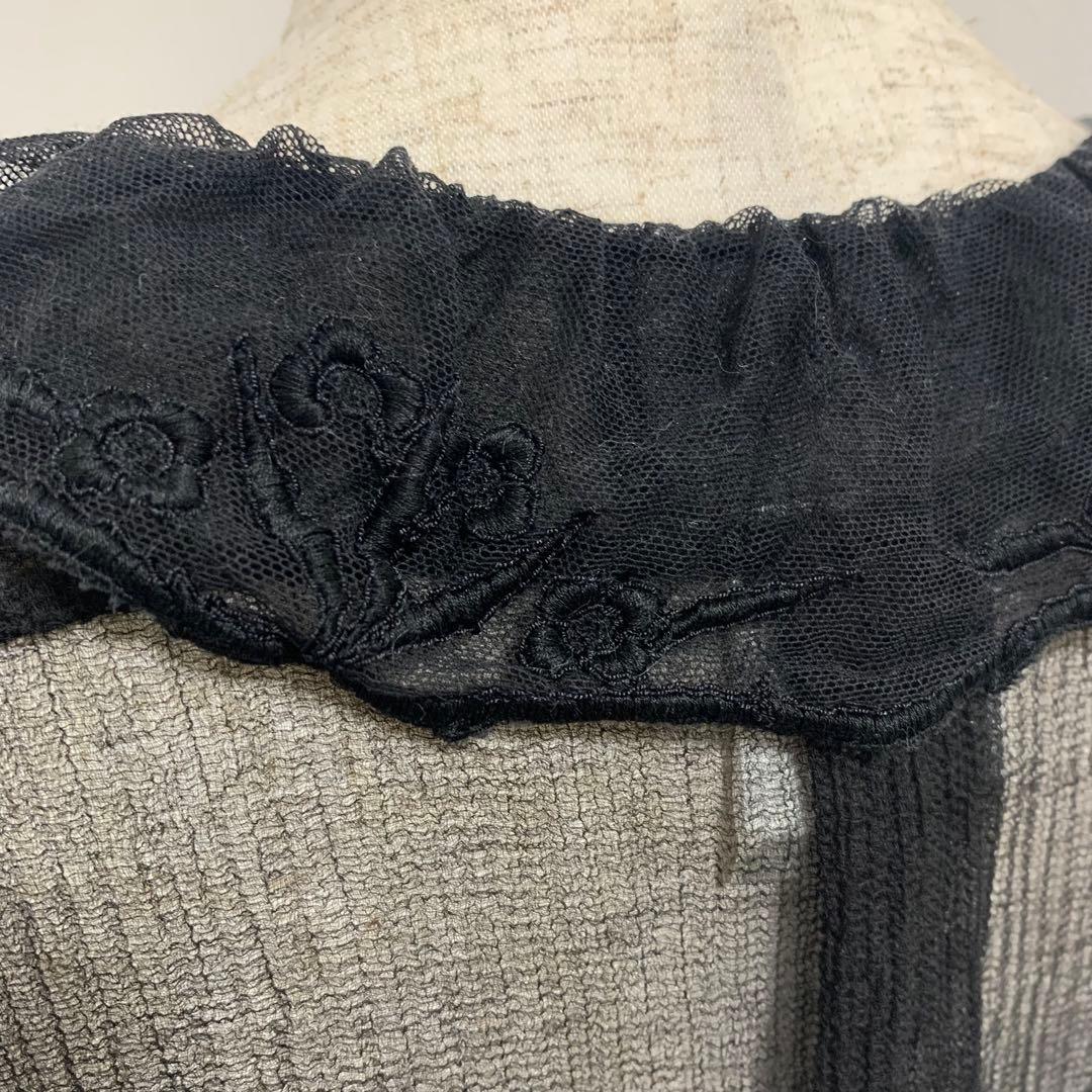 美品　シャネル　ブラックシルク　シアーノースリーブ　CCロゴ