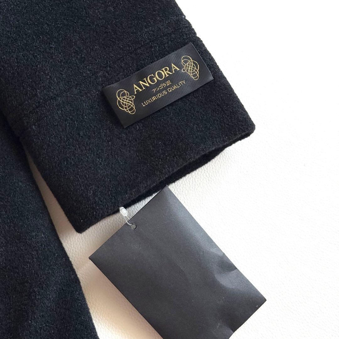 ◆美品◆ アンゴラ混 ウール シルク コート ブルーフォックスファー ブラック