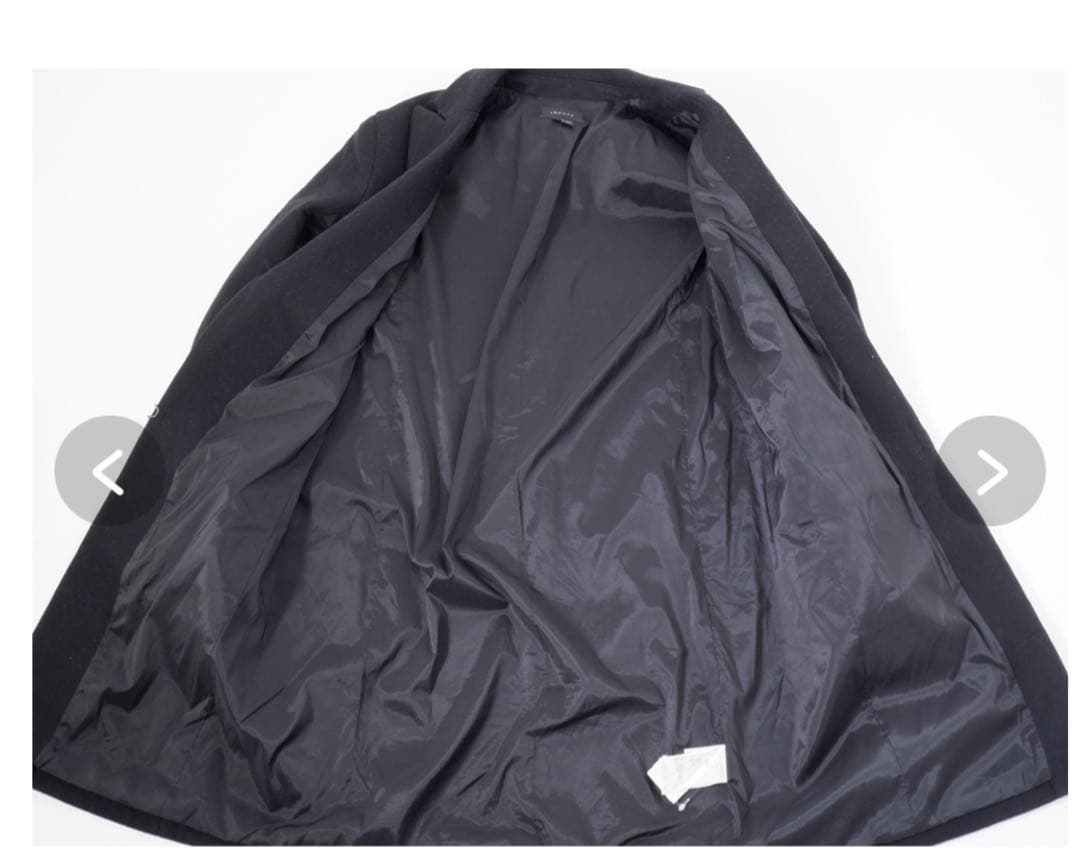 《美品〉theory ブラック チェスターコートS