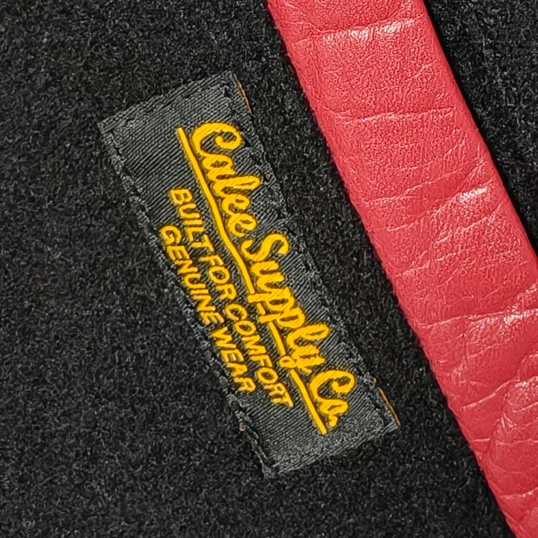 キャリー スタジャン レッド Mサイズ レザー 牛革 ウール 裏地キルティング