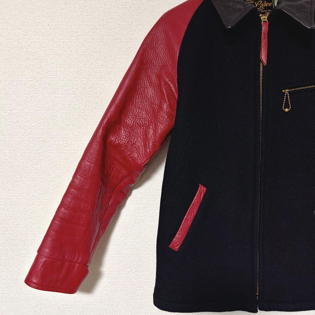 キャリー スタジャン レッド Mサイズ レザー 牛革 ウール 裏地キルティング