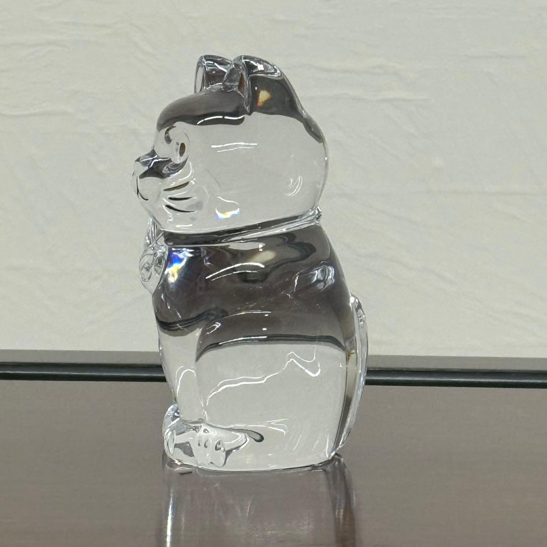 H19KZ13a 美品 Baccarat バカラ 招き猫 クリア