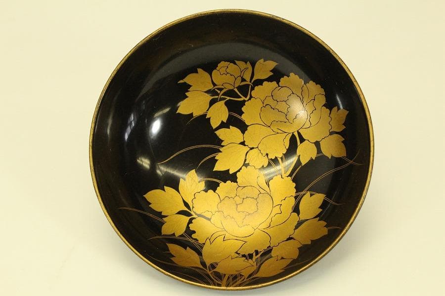 草花蒔絵 図変わり 椀皿 十客(A510)