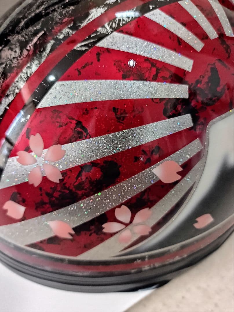 カスタムコルク半　黒ラップ✘Candyレッドラップ富士日章　七色ラメ