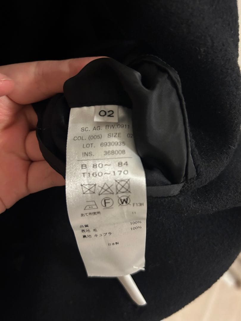 ATON ブラック チェスターコート 02