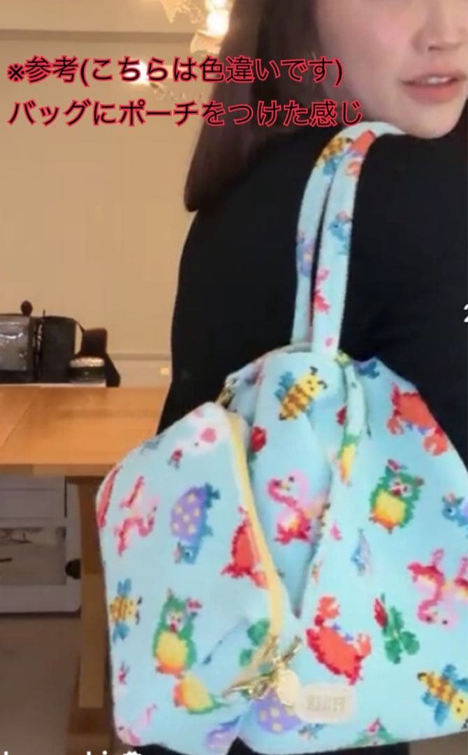 フェイラー 神崎恵 巾着バッグ ネイビー feiler バック ポーチ 新品