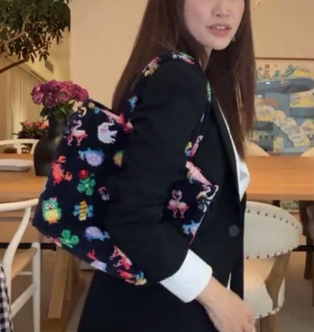 フェイラー 神崎恵 巾着バッグ ネイビー feiler バック ポーチ 新品