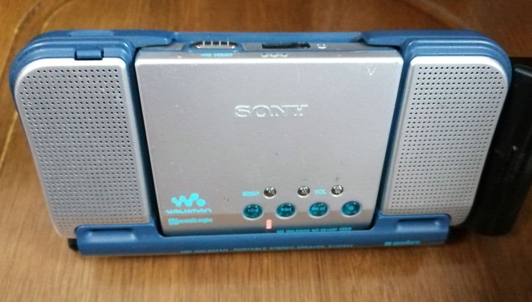 音確認済　SONY MDウォークマン MZ-E810SP 電池箱 スピーカー付き