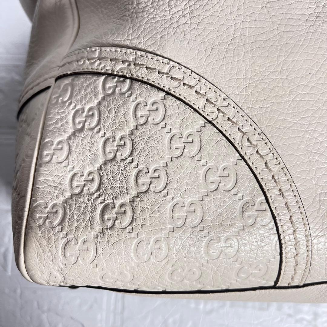GUCCI グッチ シマトートバッグ GGレザー トートバッグ ホワイト