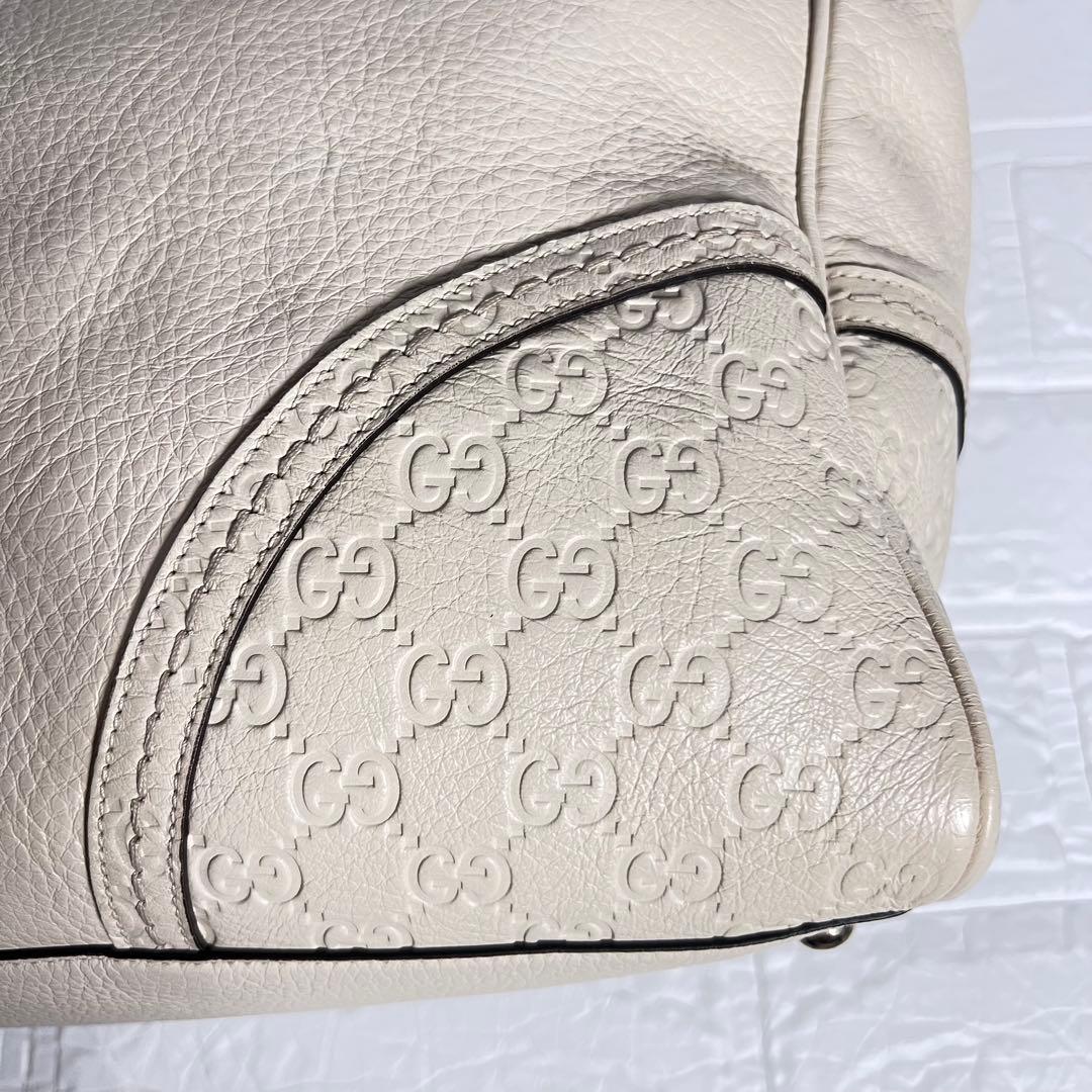 GUCCI グッチ シマトートバッグ GGレザー トートバッグ ホワイト