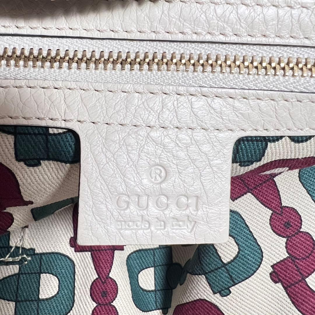GUCCI グッチ シマトートバッグ GGレザー トートバッグ ホワイト
