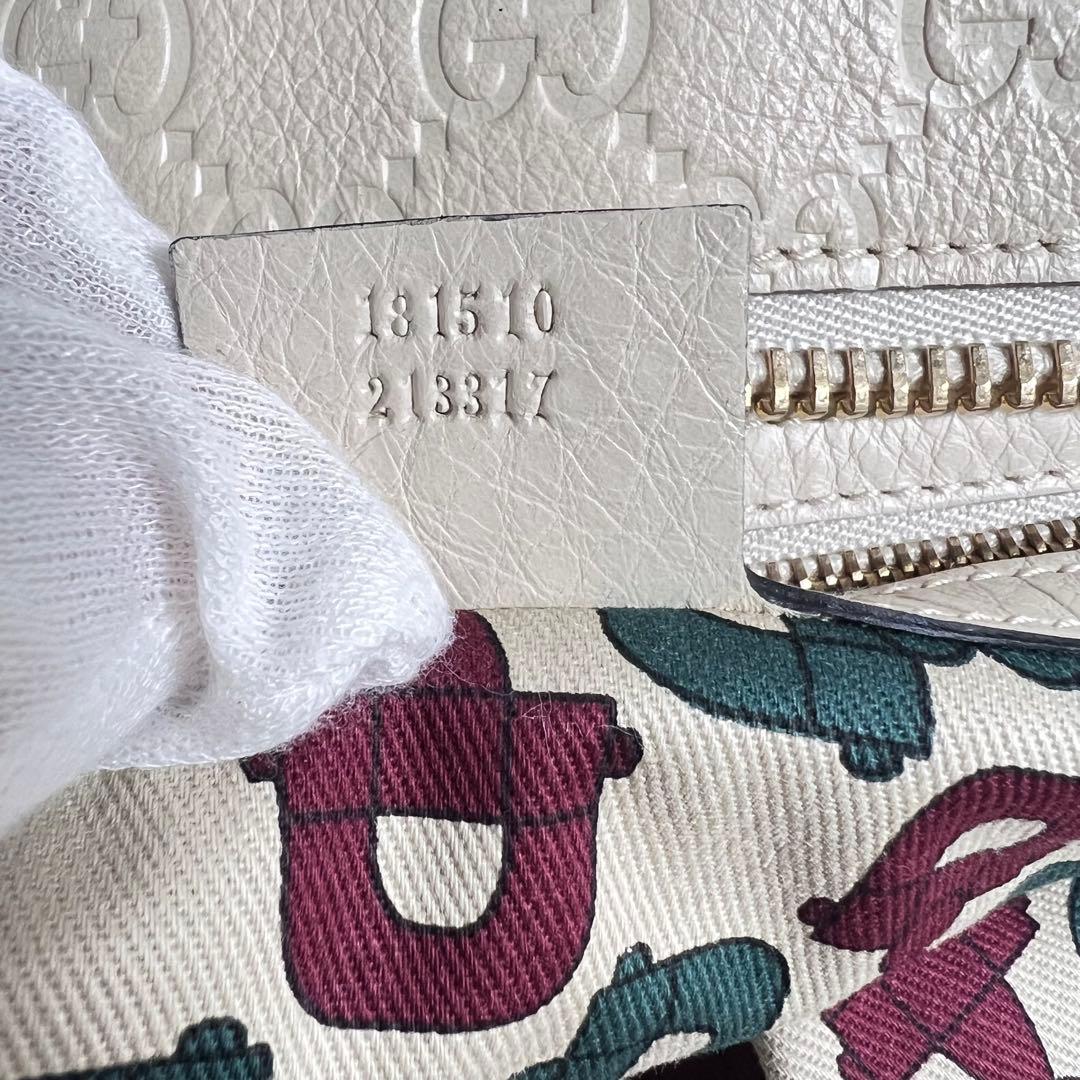 GUCCI グッチ シマトートバッグ GGレザー トートバッグ ホワイト